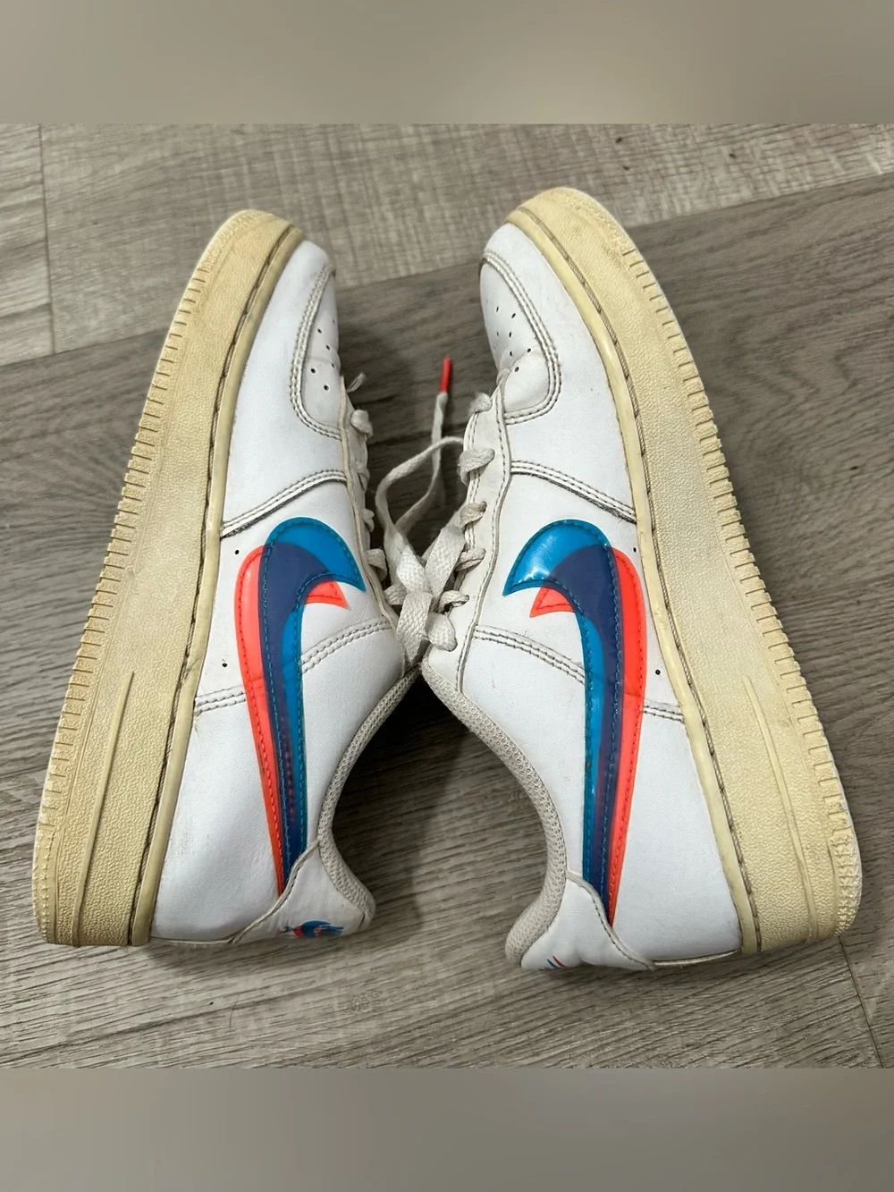 Nike Air Force 1 Low Multi-Color Swoosh Kids Size ~3.5Y / CN 235